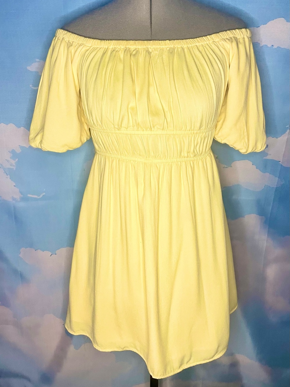 Women's Off-Shoulder Yellow Dress